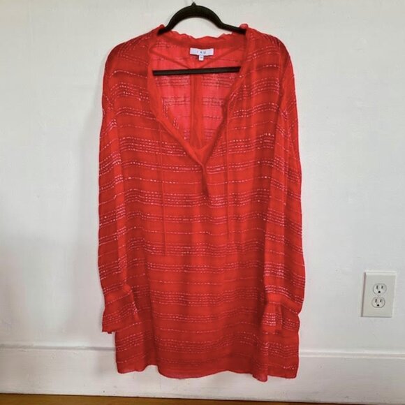 IRO Bluy Mini Dress in Dark Coral With Meallic Embroidery Size 34/XS - Picture 5 of 9